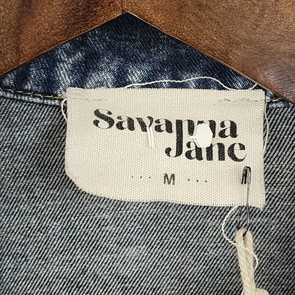 NWT Savanna Jane Anthropologie  Women's M Jean Jacket Asymmetrical  30GT - Picture 4 of 8